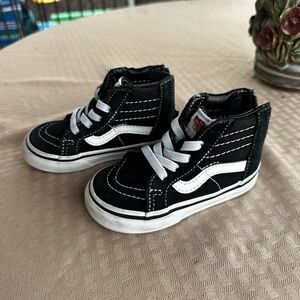 Toddler Vans Black and White High-Top Sneakers